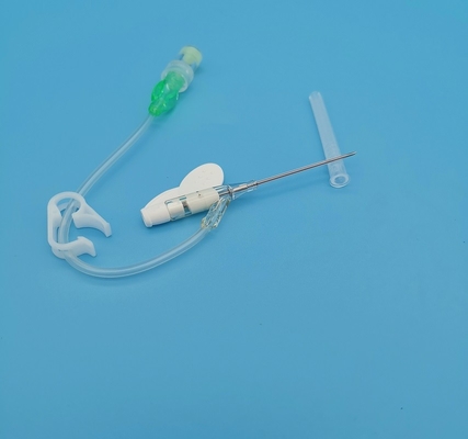 緑18G蝶タイプIvのCannulaの使い捨て可能な外科注入の輸血