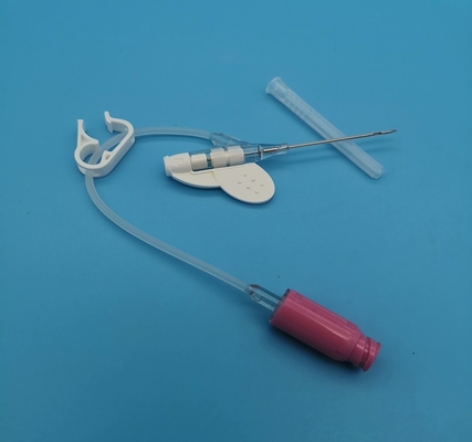ピンクの使い捨て可能なIvのCannula 20Gの蝶タイプ肯定的な圧力緊急の注入の輸血