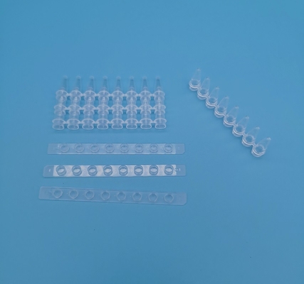 透明な0.2 Ml 8の管PCRはMicrocentrifugeの単一の管を除去する