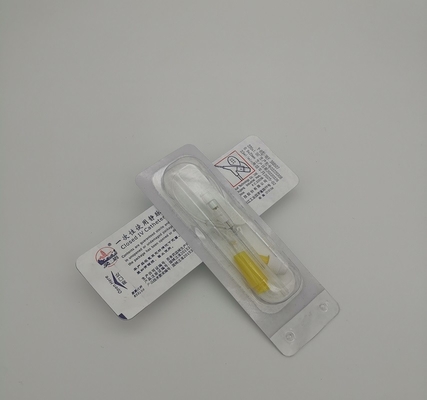 小児科の新生児の注入のための肯定的な圧力Yタイプ使い捨て可能で黄色い24台のIvのCannula