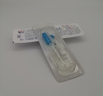 大人のための22G Yのタイプ使い捨て可能なIvのCannulaの青く定期的な注入の肯定的な圧力