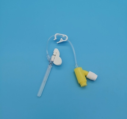 小児科の新生児の注入のための肯定的な圧力Yタイプ使い捨て可能で黄色い24台のIvのCannula