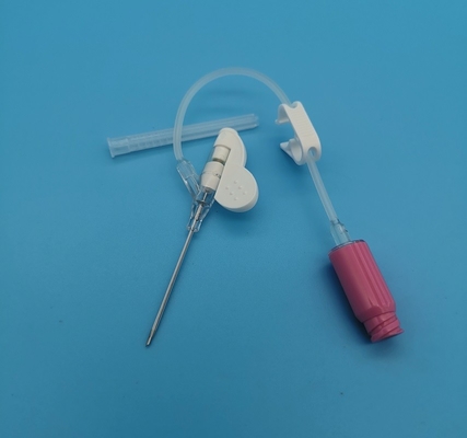ピンクの使い捨て可能なIvのCannula 20Gの蝶タイプ肯定的な圧力緊急の注入の輸血
