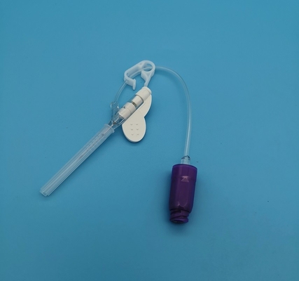 26G蝶肯定的な圧力タイプ使い捨て可能なIvのCannulaの小さい血管の紫色