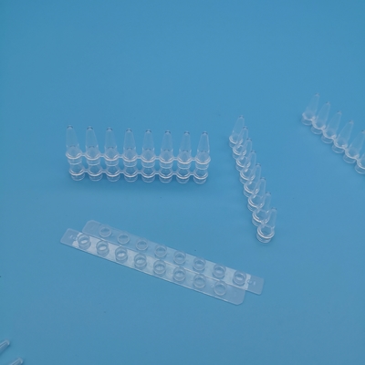 透明な0.2 Ml PCRの管8の管ストリップの分子生物学の反作用のストリップの管