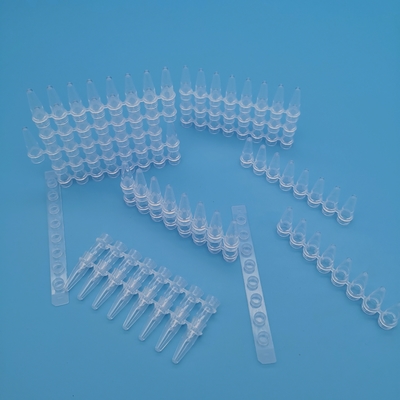 透明な0.2 Ml PCRの管8の管ストリップの分子生物学の反作用のストリップの管