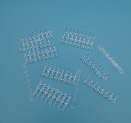 透明な0.2 Ml 8の管PCRはMicrocentrifugeの単一の管を除去する